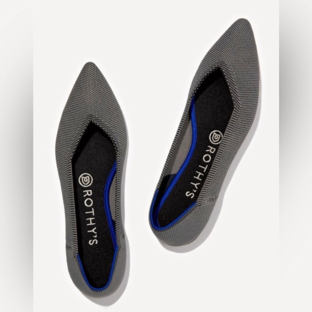 ROTHY’S The Cloud Pointed Flats Gray Size 7